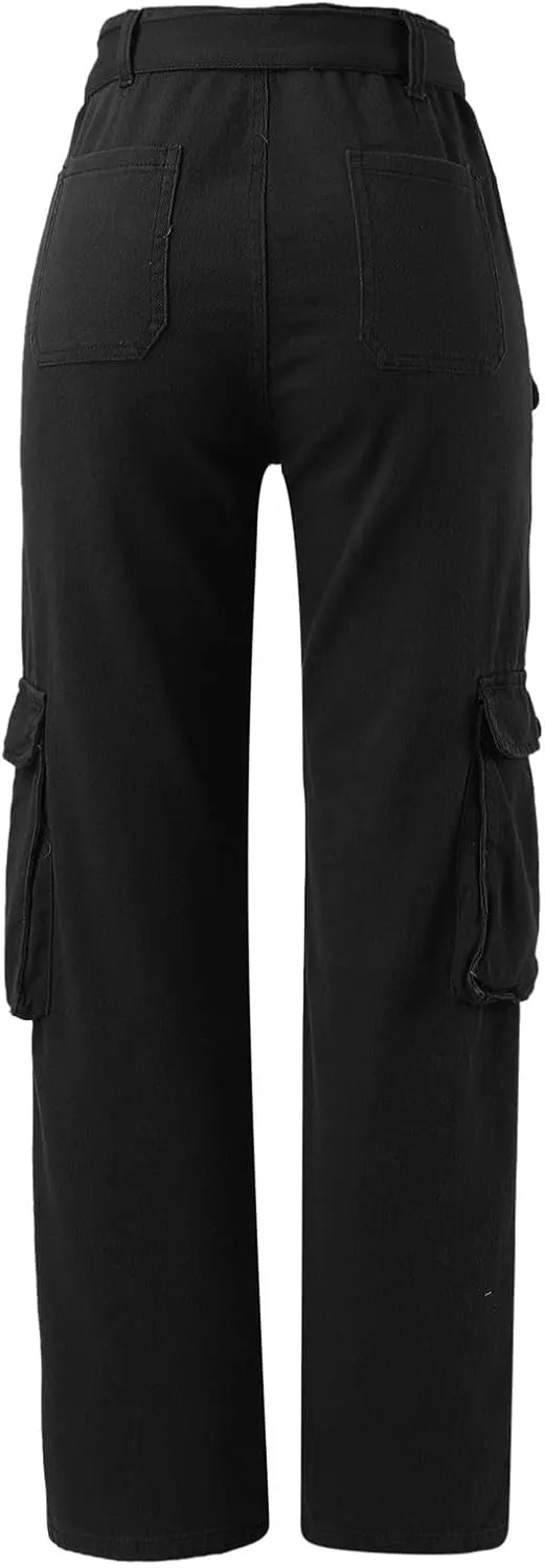 Womens Cargo Pants with Pockets Plus Size Hiking Pants Stretchy Combat Pants Casual Pants Fashion Streetwear