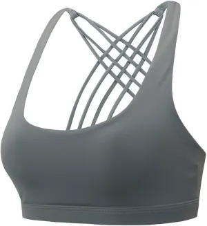 Women's Crisscross Back Sports Bra Strappy Medium Support Gym Yoga Bralettes No Underwire Workout Fitness Tank Tops