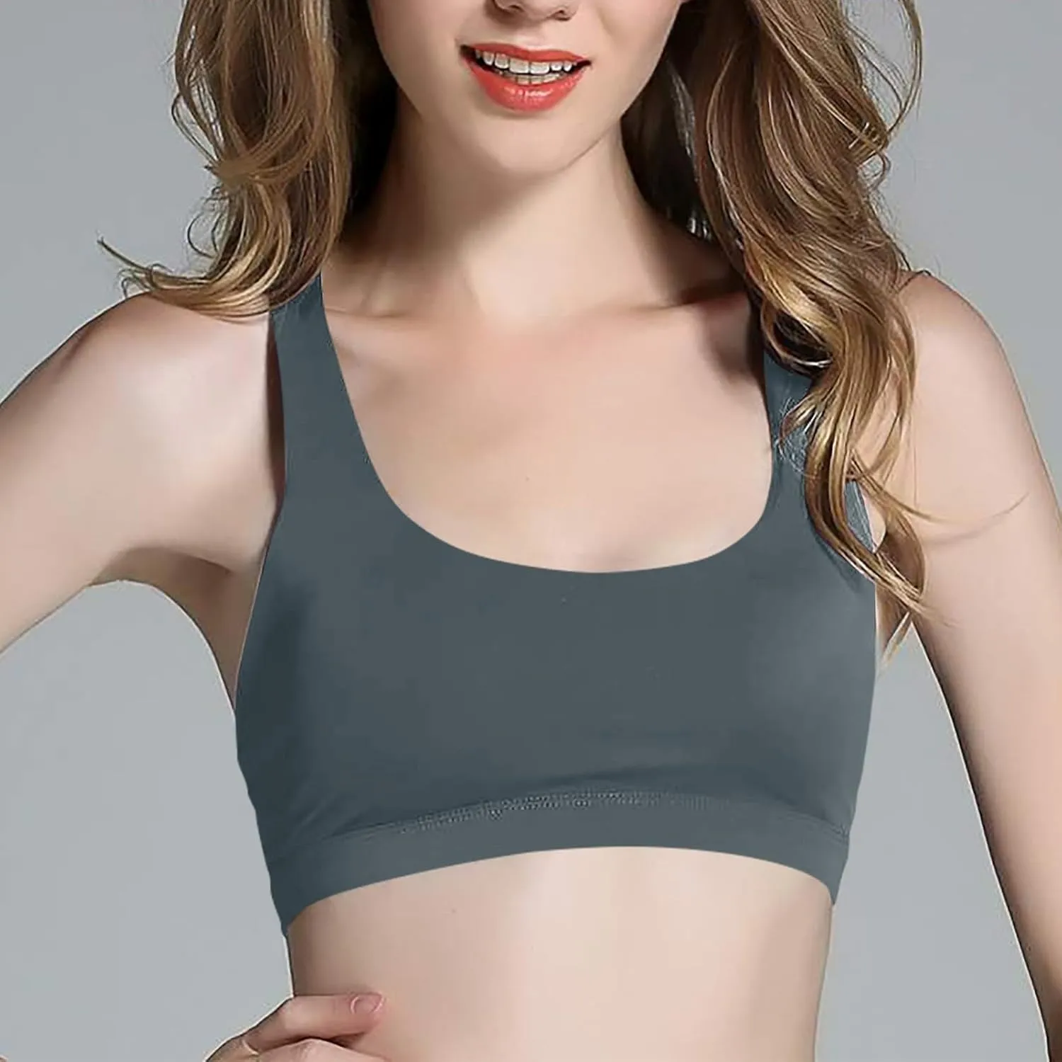 Women's Crisscross Back Sports Bra Strappy Medium Support Gym Yoga Bralettes No Underwire Workout Fitness Tank Tops