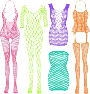 Women's Fishnet Lingerie Lace Stockings Bodysuits Mesh Babydoll for Women