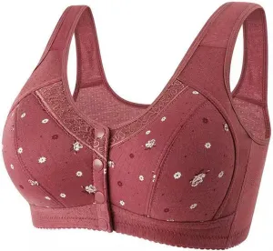 Womens Front Button Everyday Bra No Underwire Push Up Nursing Bras Breathable Comfortable Plus Size Underwear