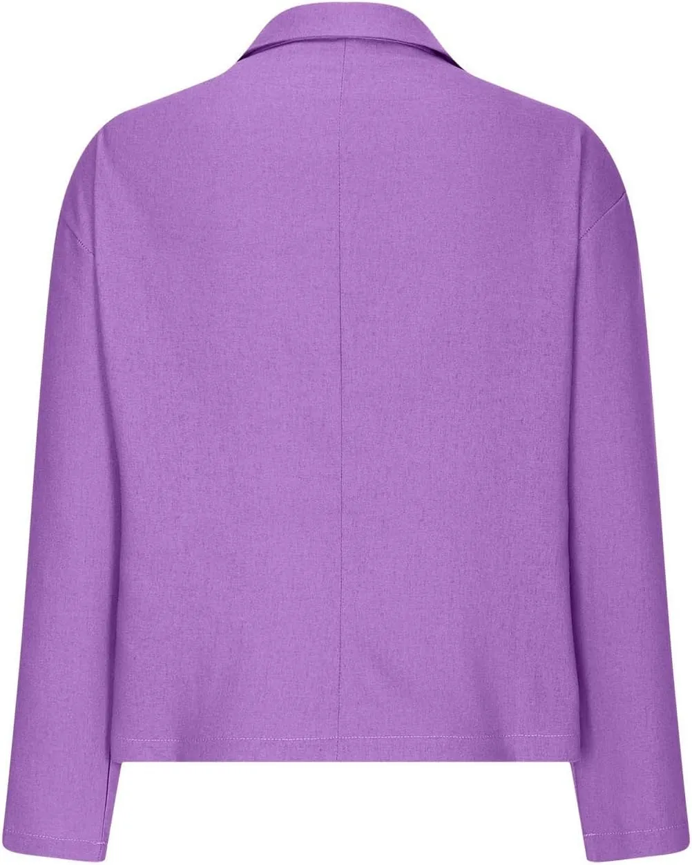 Womens Linen Cotton Blazer Office 3/4 Sleeve Cardigan Business Button Suit Jacket Casual Lightweight Work Suits Coat