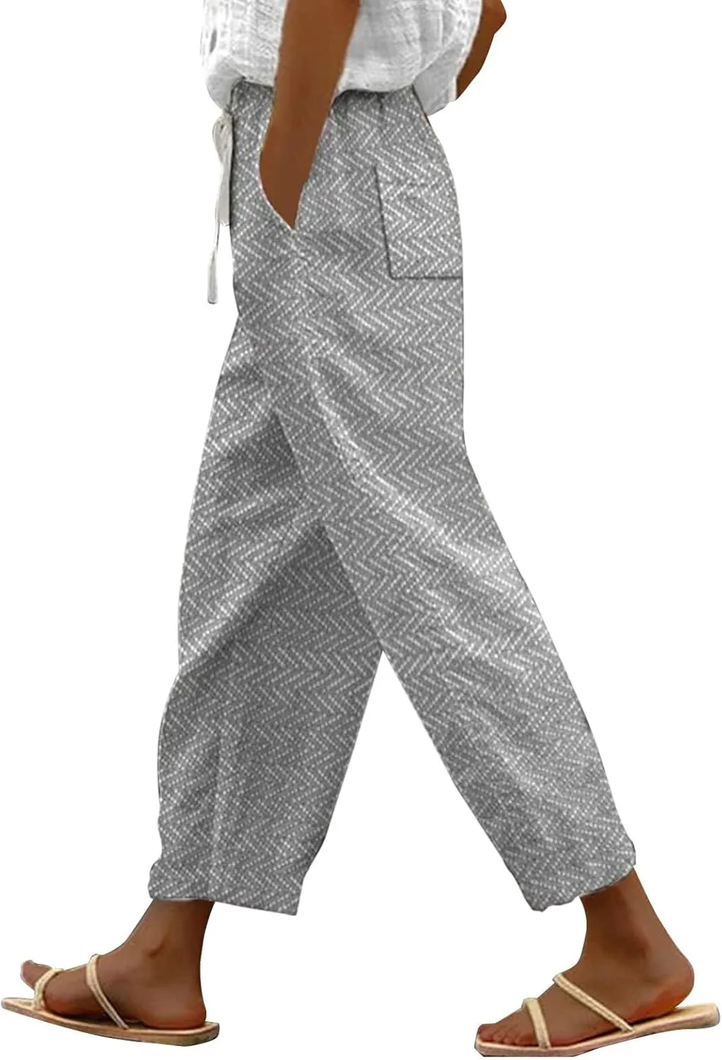 Women's Linen Pants 2024 Summer Drawstring Pants with Pockets Women Wide Leg Pants Swimsuits for Woman Pants Boho