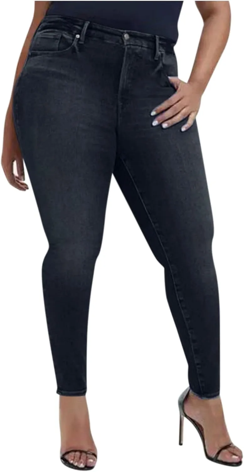 Womens Plus Size Jeans Stretch Sculpting High Waisted Jeans Casual Slim Fit Ankle Jeans 2024 Skinny Denim Curvy Jeans