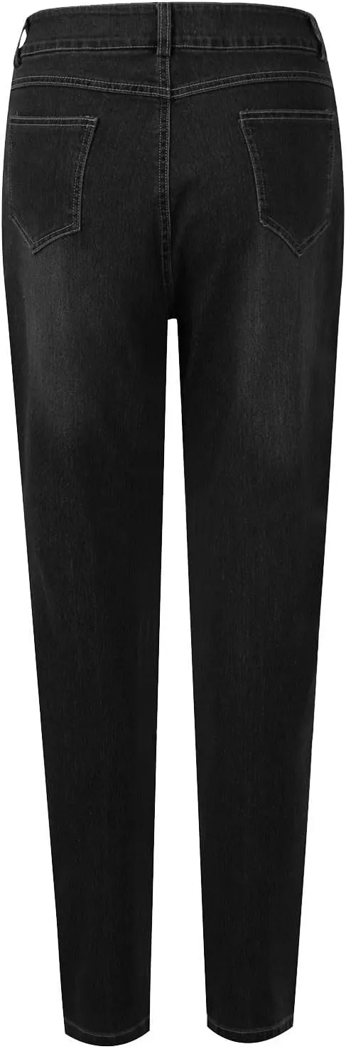 Womens Plus Size Jeans Stretch Sculpting High Waisted Jeans Casual Slim Fit Ankle Jeans 2024 Skinny Denim Curvy Jeans