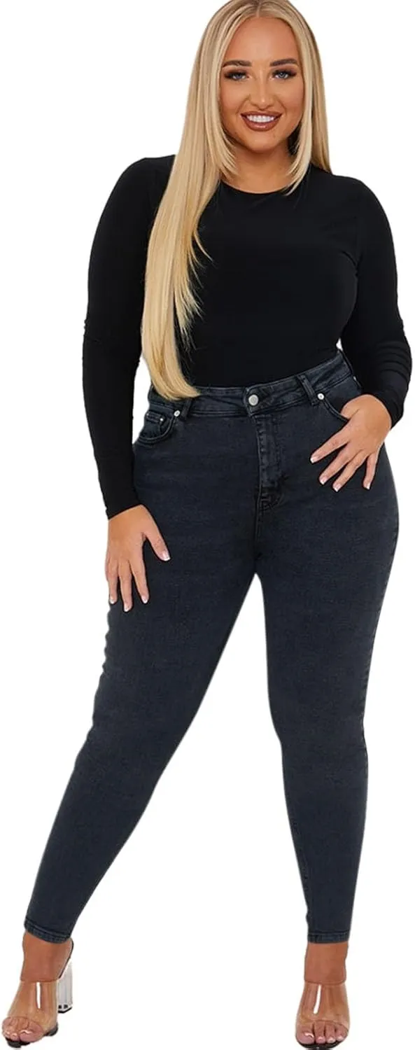 Womens Plus Size Jeans Stretch Sculpting High Waisted Jeans Casual Slim Fit Ankle Jeans 2024 Skinny Denim Curvy Jeans