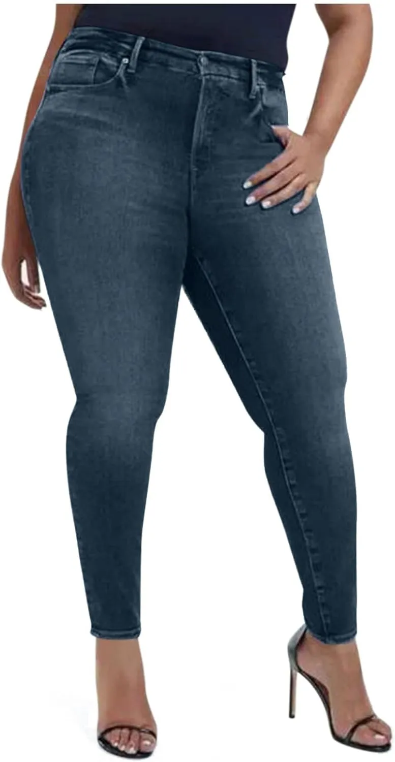 Womens Plus Size Jeans Stretch Sculpting High Waisted Jeans Casual Slim Fit Ankle Jeans 2024 Skinny Denim Curvy Jeans