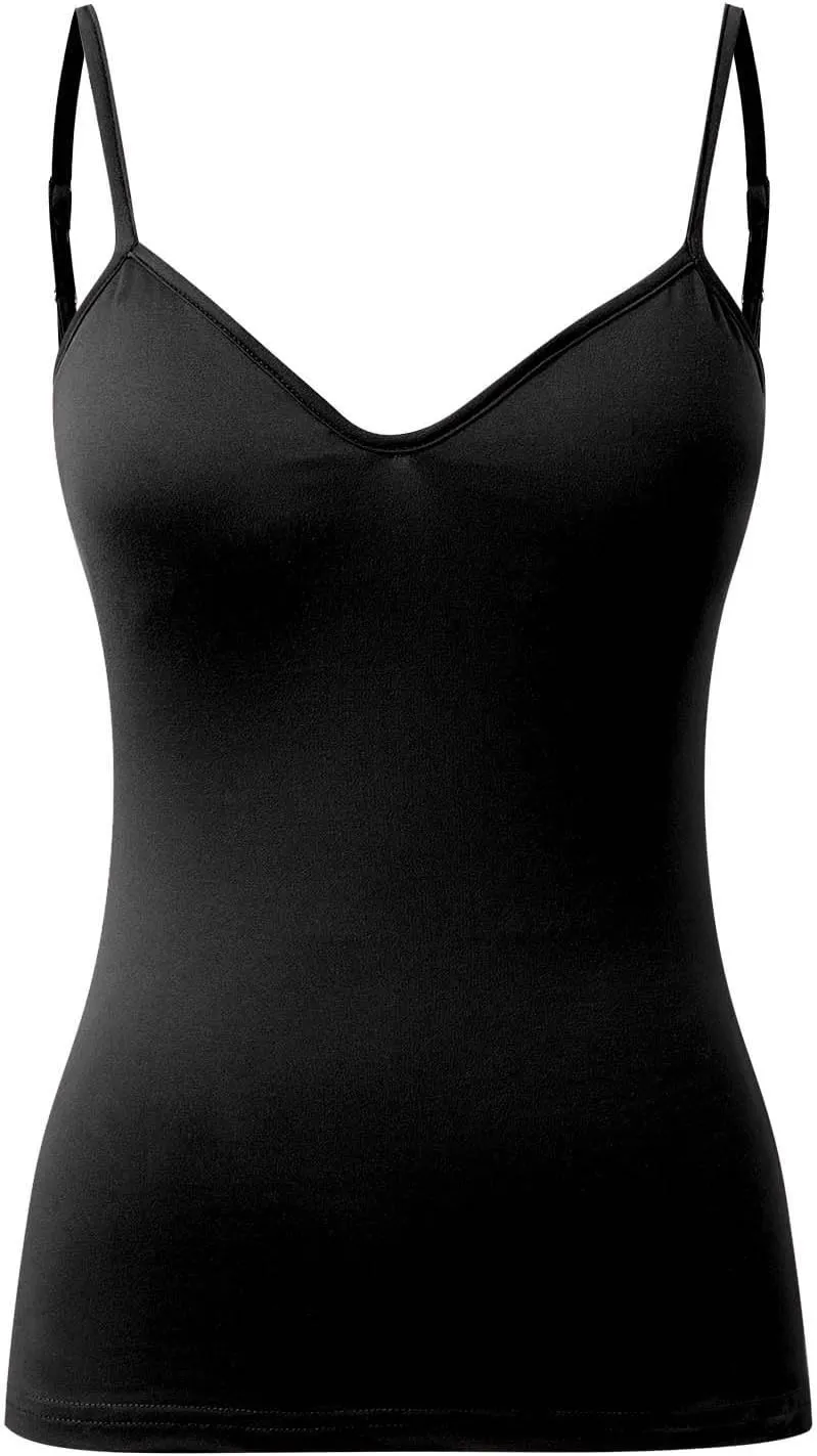 Women's Shelf Bra Tank Top Racerback Summer Cami Yoga Shirts Cotton Undershirt