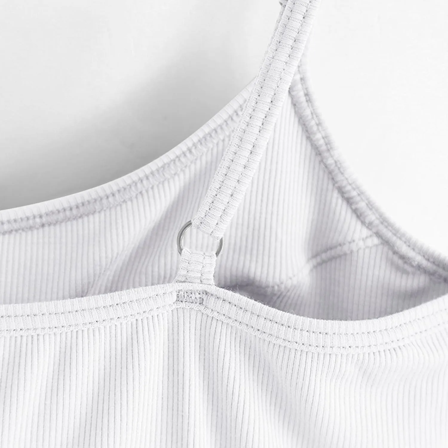 Womens Short Camisole with Built in Bra Modal Crop Tops Adjustable Spaghetti Strap Tank Tops
