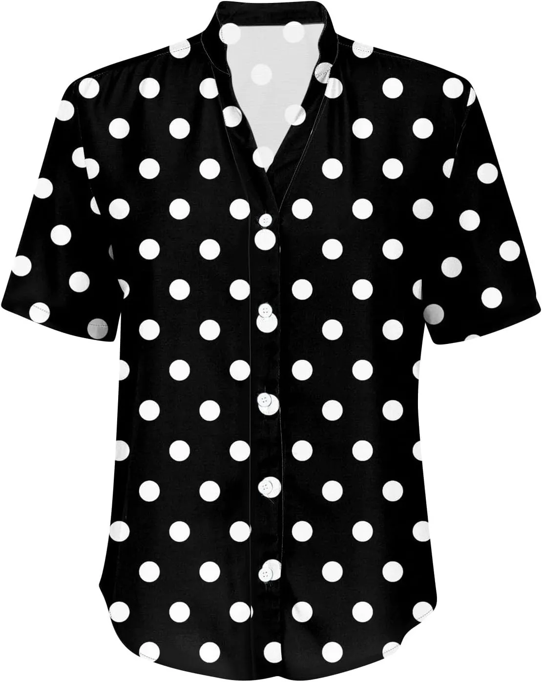 Womens Short Sleeve Casual Print Button Down Shirts Summer Soft Fashion Cotton Linen Blouses Tops Trendy