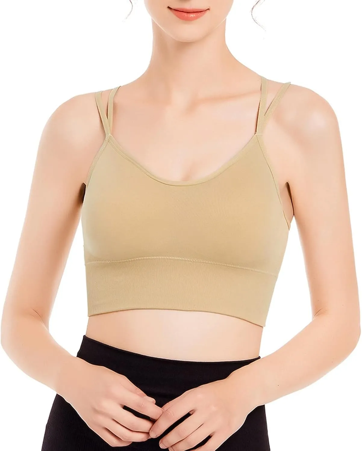 Womens Sports Bras Cross Back Workout Bras Quick Dry Shockproof Running Fitness Bra for Yoga Fitness