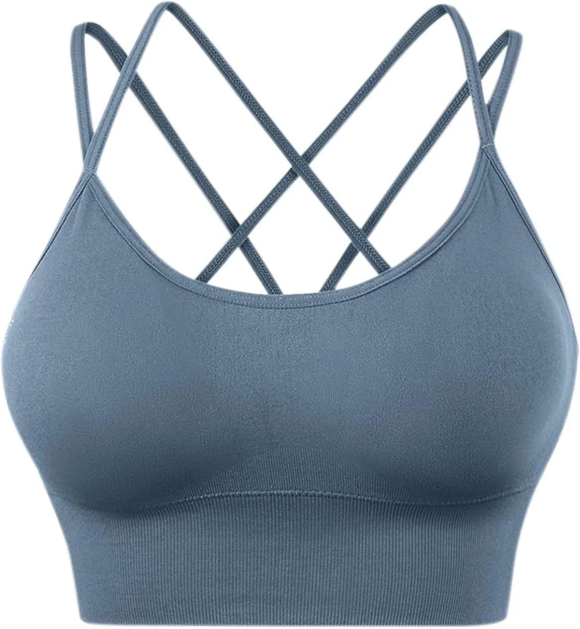 Womens Sports Bras Cross Back Workout Bras Quick Dry Shockproof Running Fitness Bra for Yoga Fitness