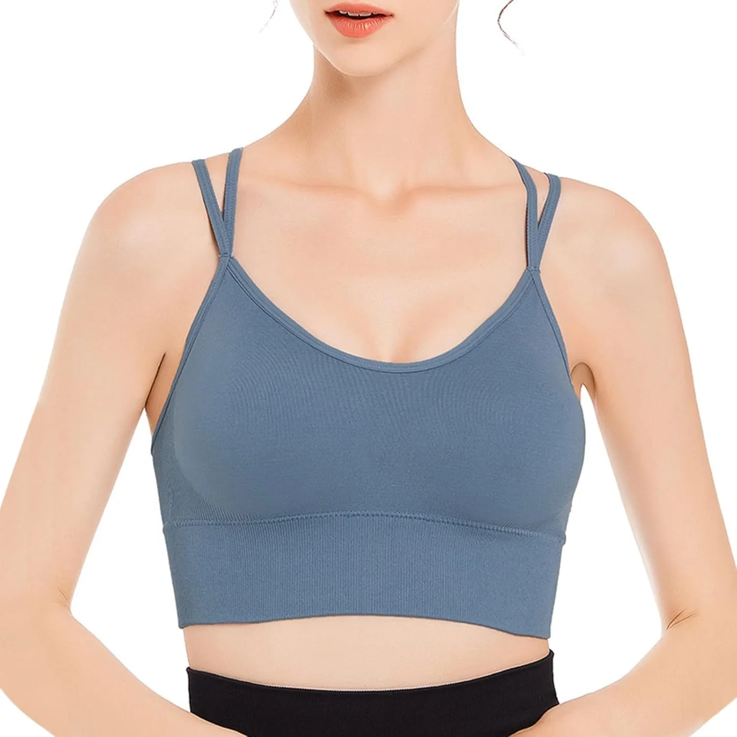 Womens Sports Bras Cross Back Workout Bras Quick Dry Shockproof Running Fitness Bra for Yoga Fitness