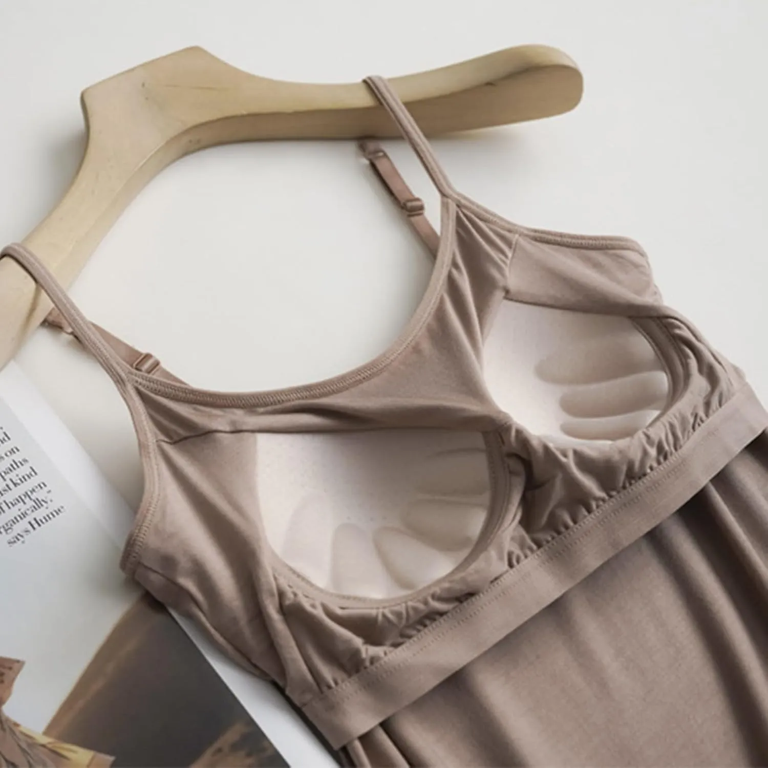 Womens Summer Tank Top Camisole with Bottom and Chest Pad Sexy Oversized Athletic Underwear Built in Bra