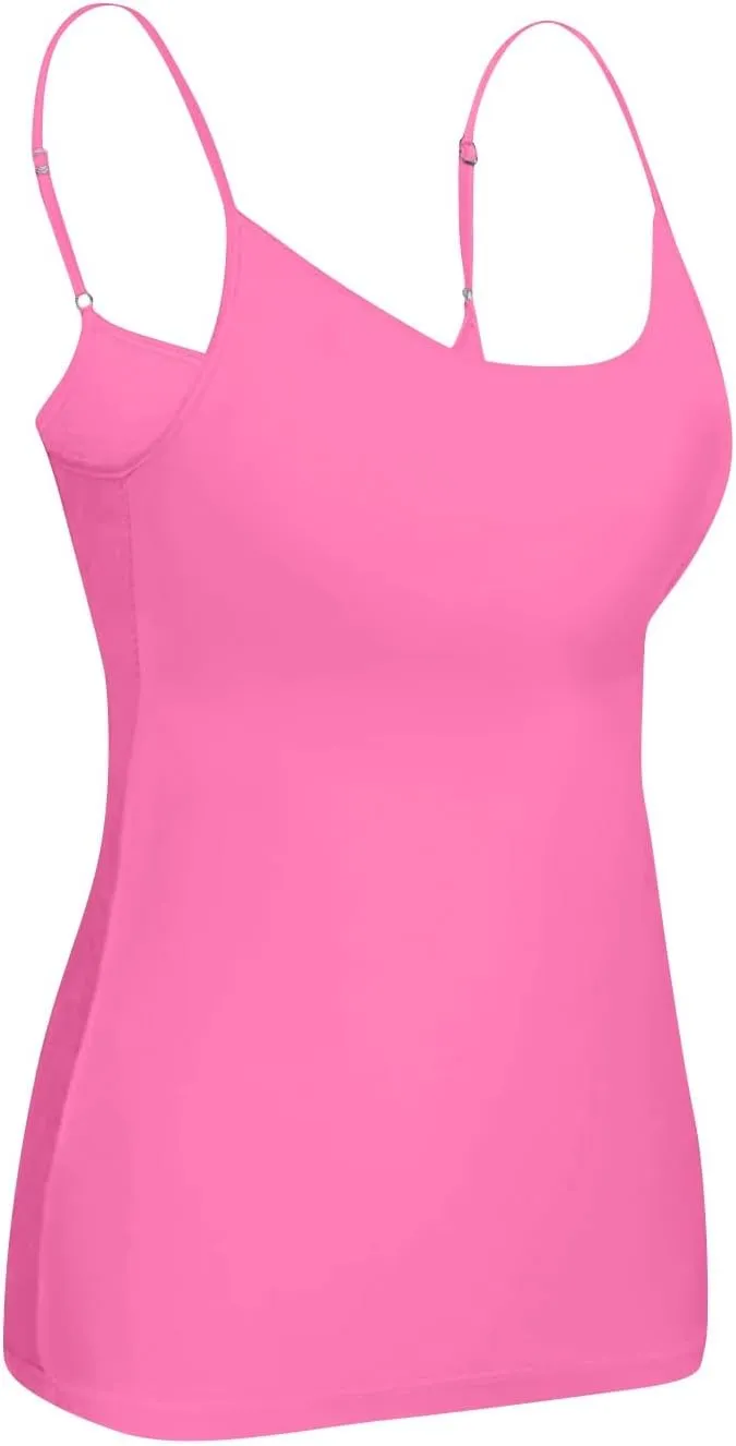 Womens Summer Tank Top Camisole with Bottom and Chest Pad Sexy Oversized Athletic Underwear Built in Bra