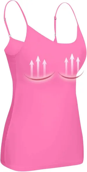 Womens Summer Tank Top Camisole with Bottom and Chest Pad Sexy Oversized Athletic Underwear Built in Bra