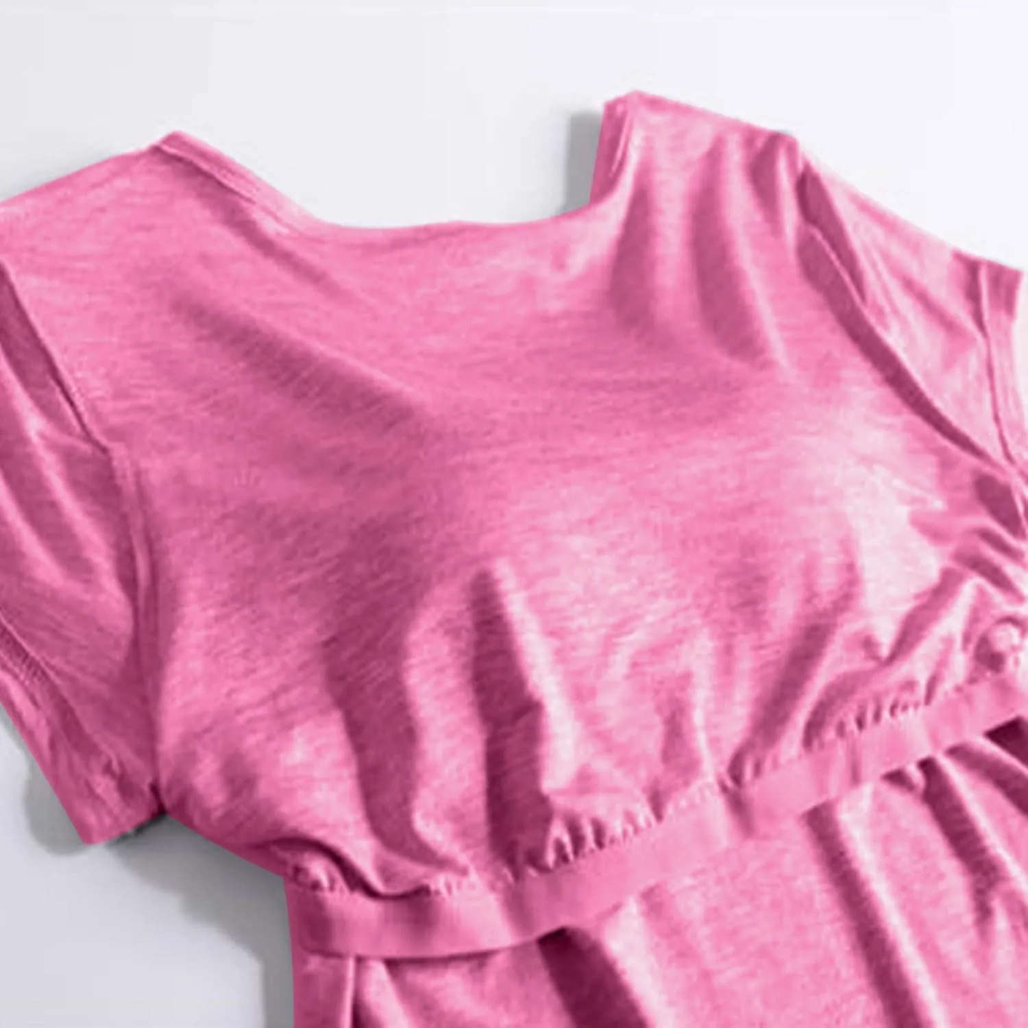 Women's T Shirt with Built-in Bra Short Sleeve Shirts Padded Active Tee Comfy Athletic Shelf Bras Yoga Workout Shirt