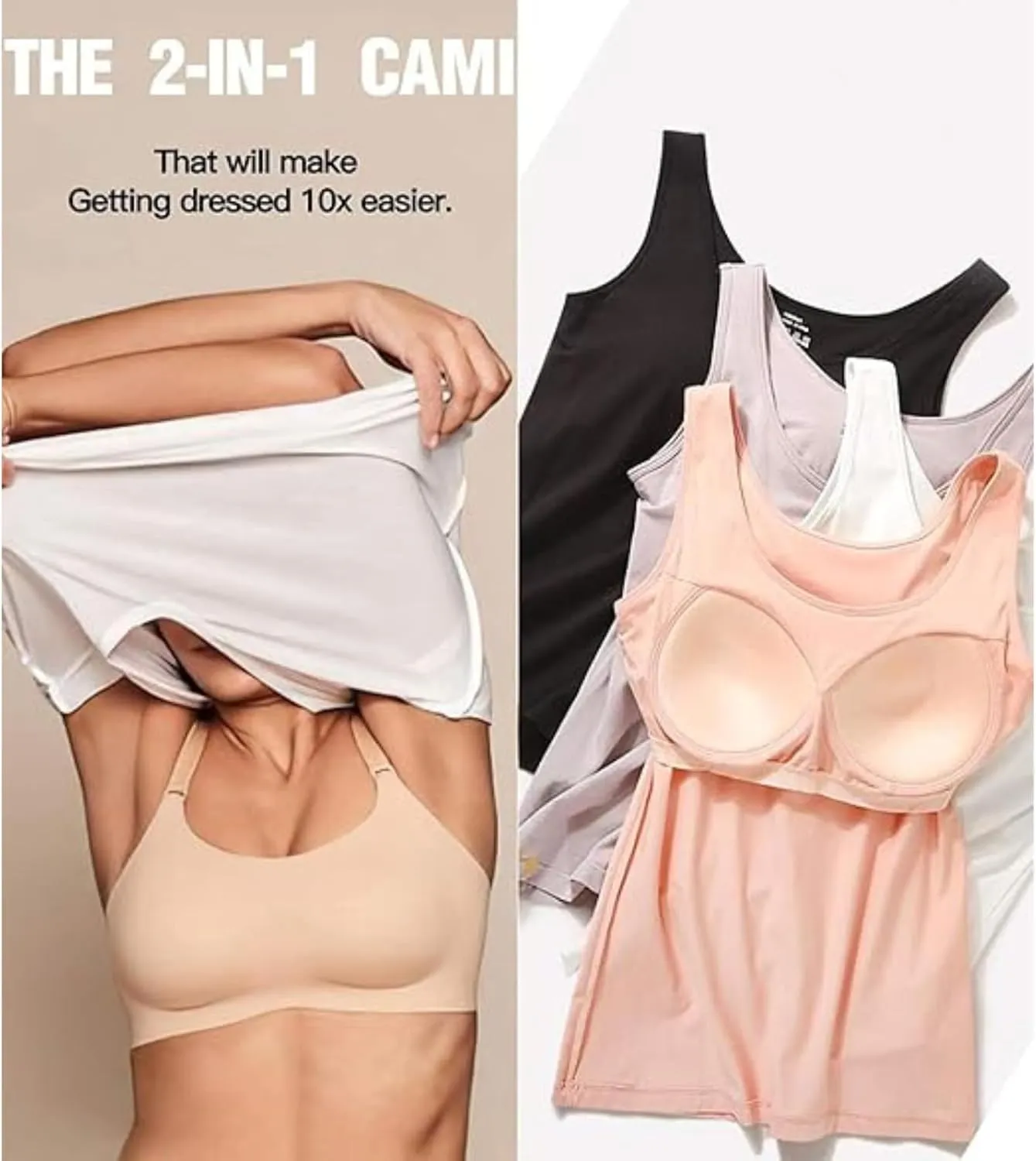 Womens Tank Tops with Built in Bra Summer Basic Padded Yoga Shirt Shelf Bras Workout Camisole Casual Modal Undershirt