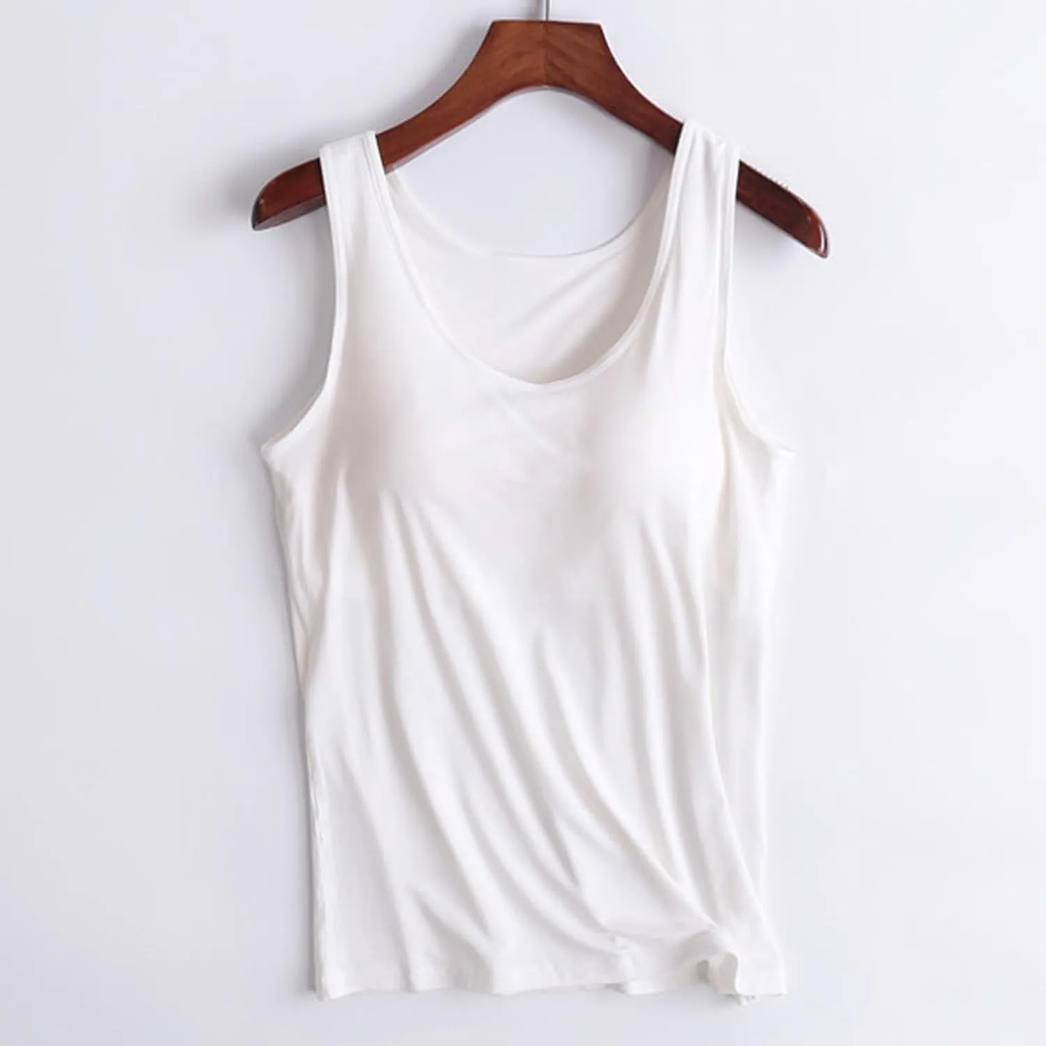 Womens Tank Tops with Built in Bra Summer Basic Padded Yoga Shirt Shelf Bras Workout Camisole Casual Modal Undershirt