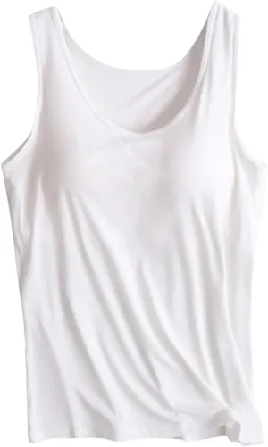 Womens Tank Tops with Built in Bra Summer Basic Padded Yoga Shirt Shelf Bras Workout Camisole Casual Modal Undershirt