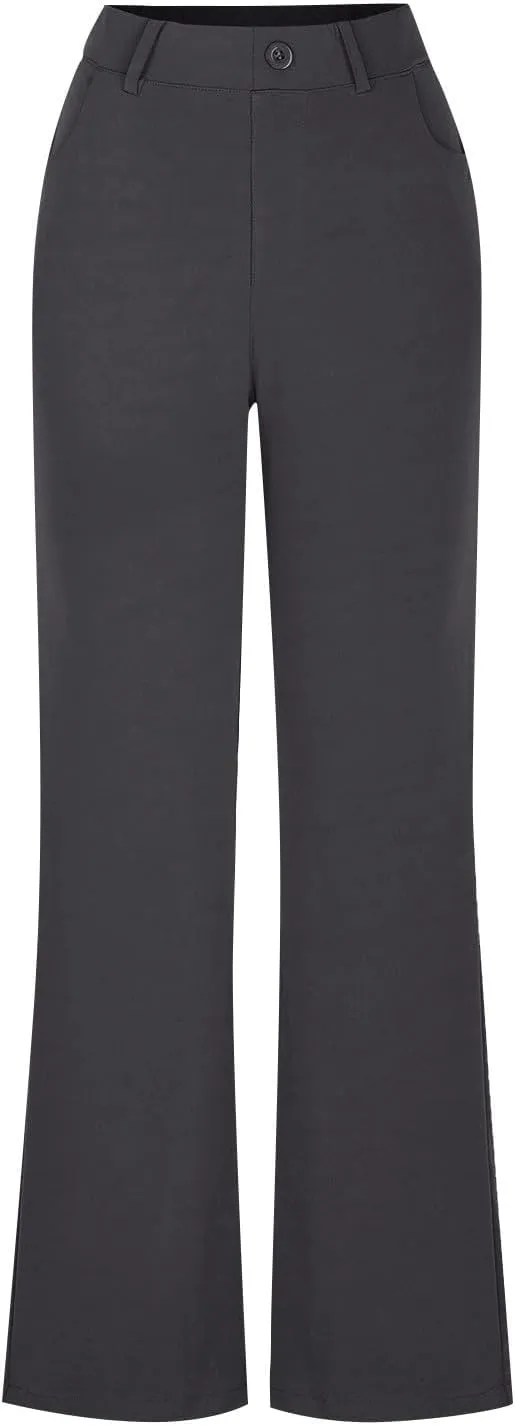Womens Work Pants Business Casual Dress Pants Bootcut Trousers Pants with Pockets Ladies High Waisted Pants