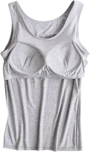 Workout Tank Tops for Women with Built in Bra U Neck Basic Camisole Comfort Summer Active Underwear Crop Tops Padded