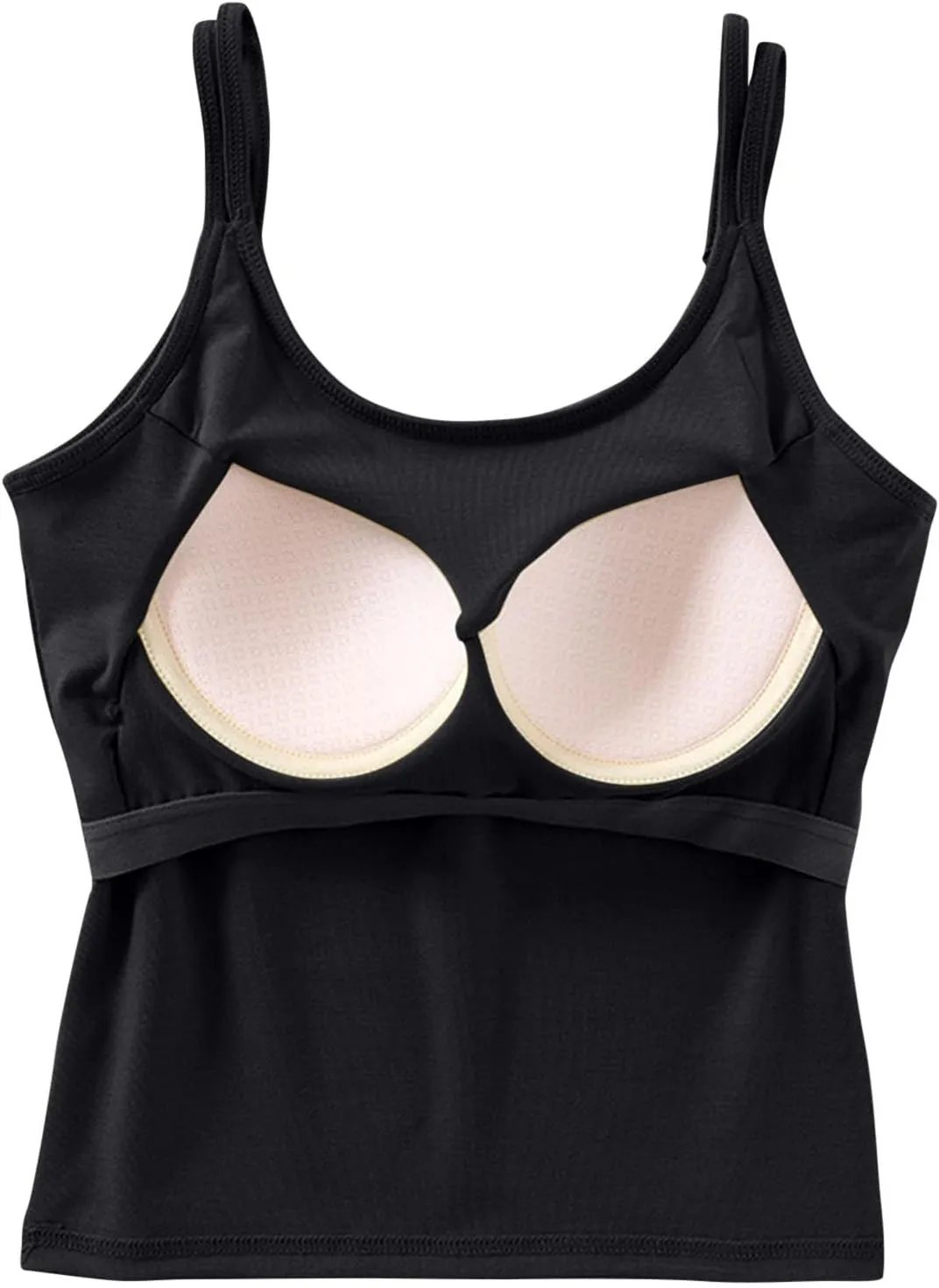 Workout Tops for Women Built in Bra Solid Basic Padded Underwear for Yoga U Neck Slim Athletic Camisole Tops 2025