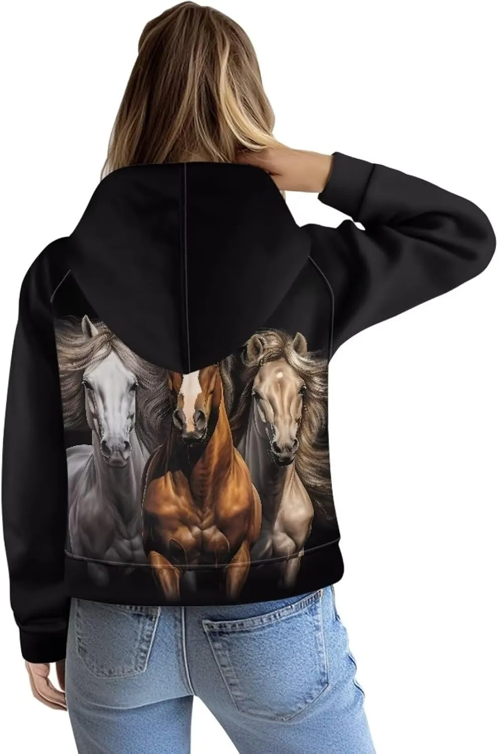 Xpyiqun Zipper Hoodies Y2K Long Sleeve Oversized Sweatshirts Graphic Zip Up Hoodie for Women Crop Pullover Fall Jackets