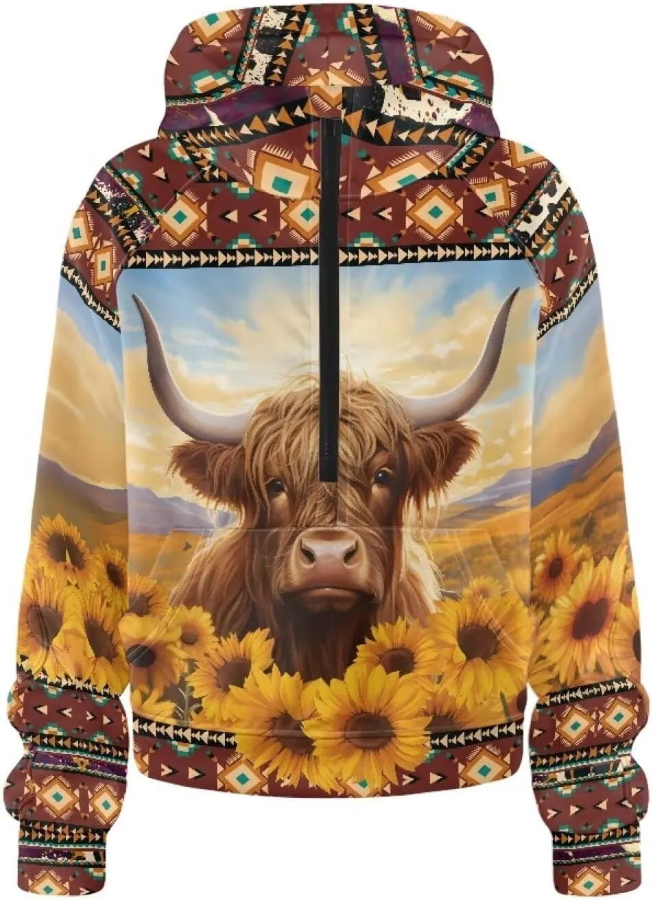 Xpyiqun Zipper Hoodies Y2K Long Sleeve Oversized Sweatshirts Graphic Zip Up Hoodie for Women Crop Pullover Fall Jackets