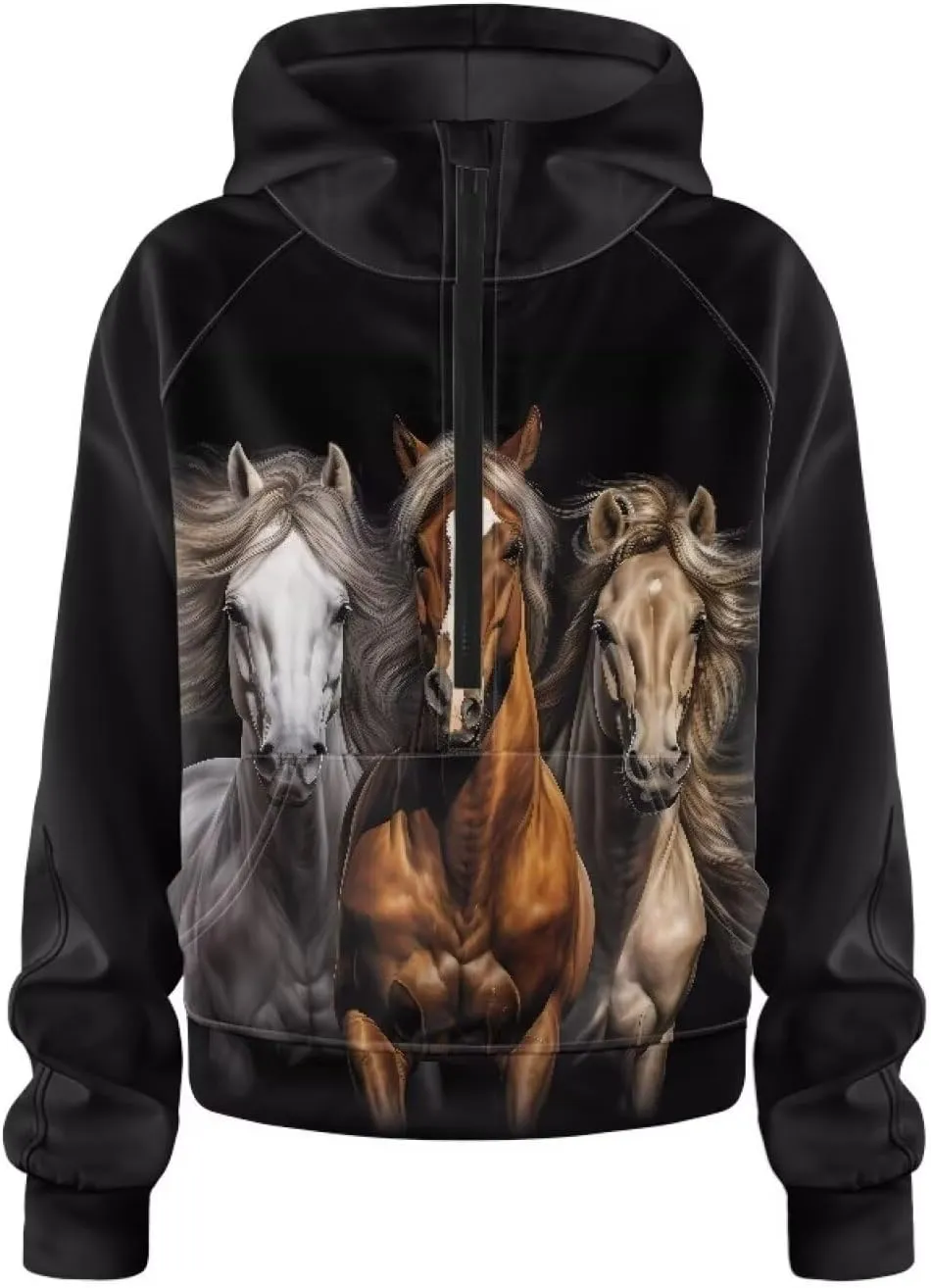 Xpyiqun Zipper Hoodies Y2K Long Sleeve Oversized Sweatshirts Graphic Zip Up Hoodie for Women Crop Pullover Fall Jackets