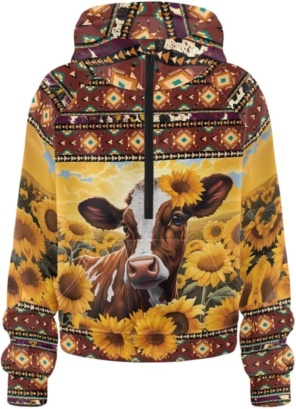 Xpyiqun Zipper Hoodies Y2K Long Sleeve Oversized Sweatshirts Graphic Zip Up Hoodie for Women Crop Pullover Fall Jackets
