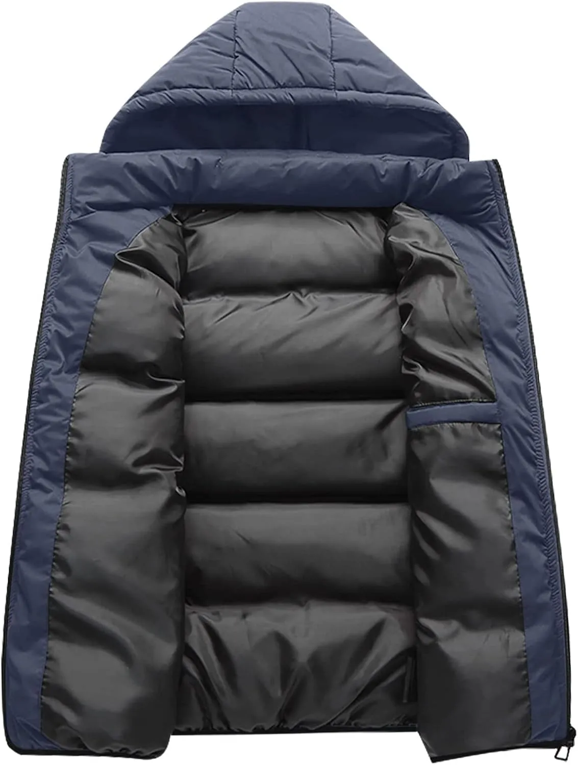 Ymosrh Mens Casual Winter Vest Lightweight Water Resistant Quilted Hooded Puffer Vest Jacket Fall Coat with Hood, S-2XL