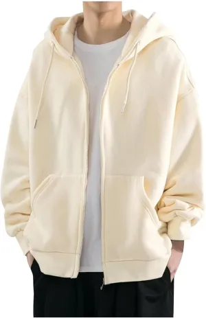 Ymosrh Men's Fashion Hoodies Long Sleeve Zip Up Hooded Sweatshirts with Pockets Gym Training Hoodie Jacket Coat, M-3XL