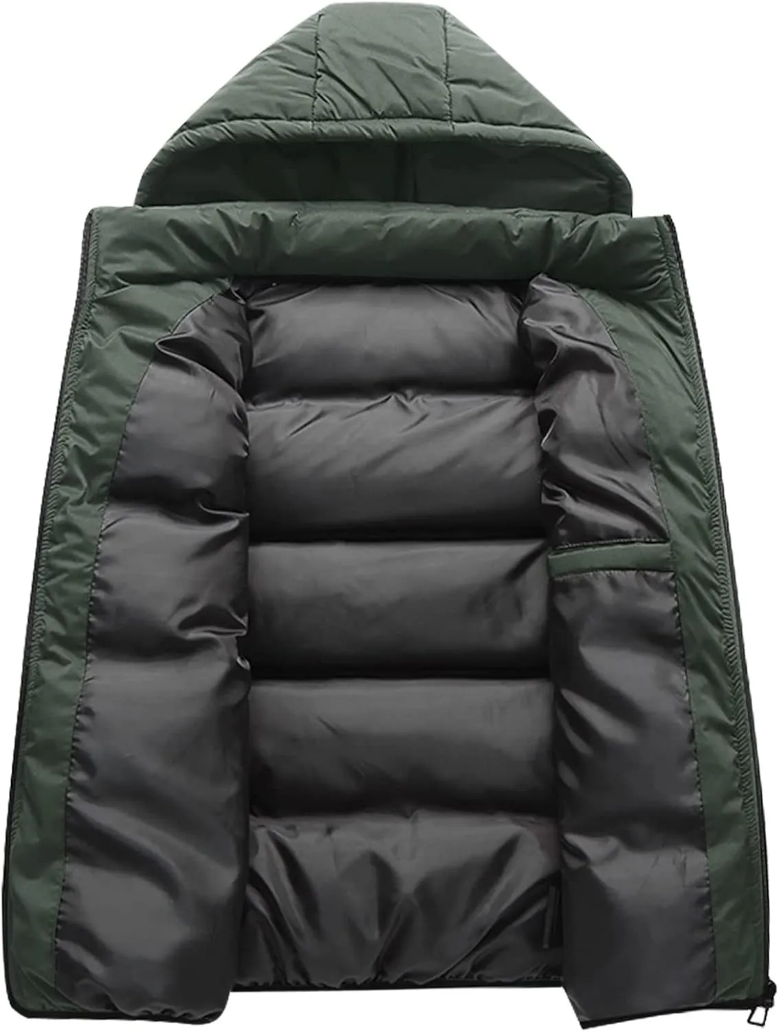 Ymosrh Men's Outerwear Vests Quilted Winter Vest Thicken Sleeveless Jacket With Hood Coats Puffer Vests, S-2XL