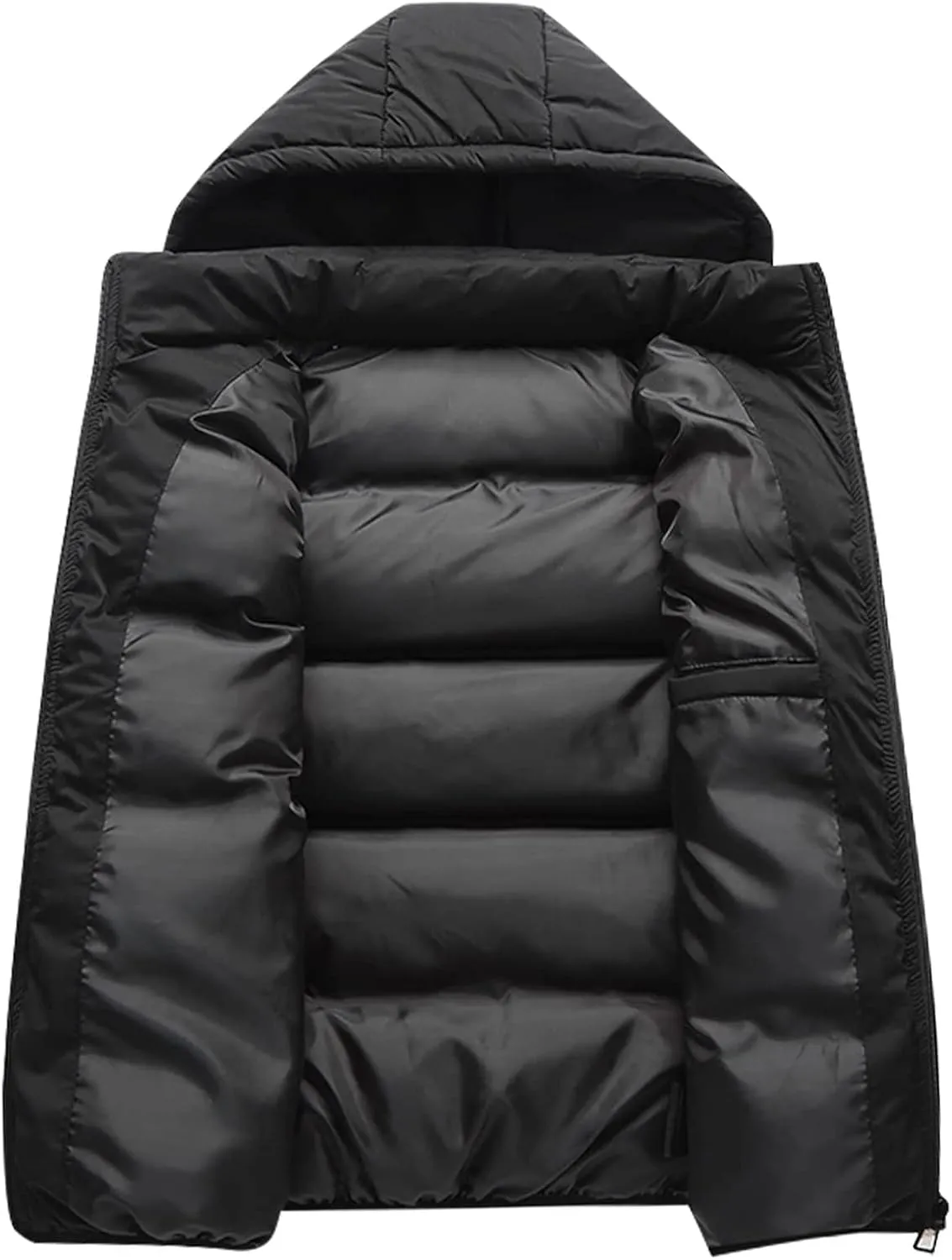 Ymosrh Men's Outerwear Vests Quilted Winter Vest Thicken Sleeveless Jacket With Hood Coats Puffer Vests, S-2XL
