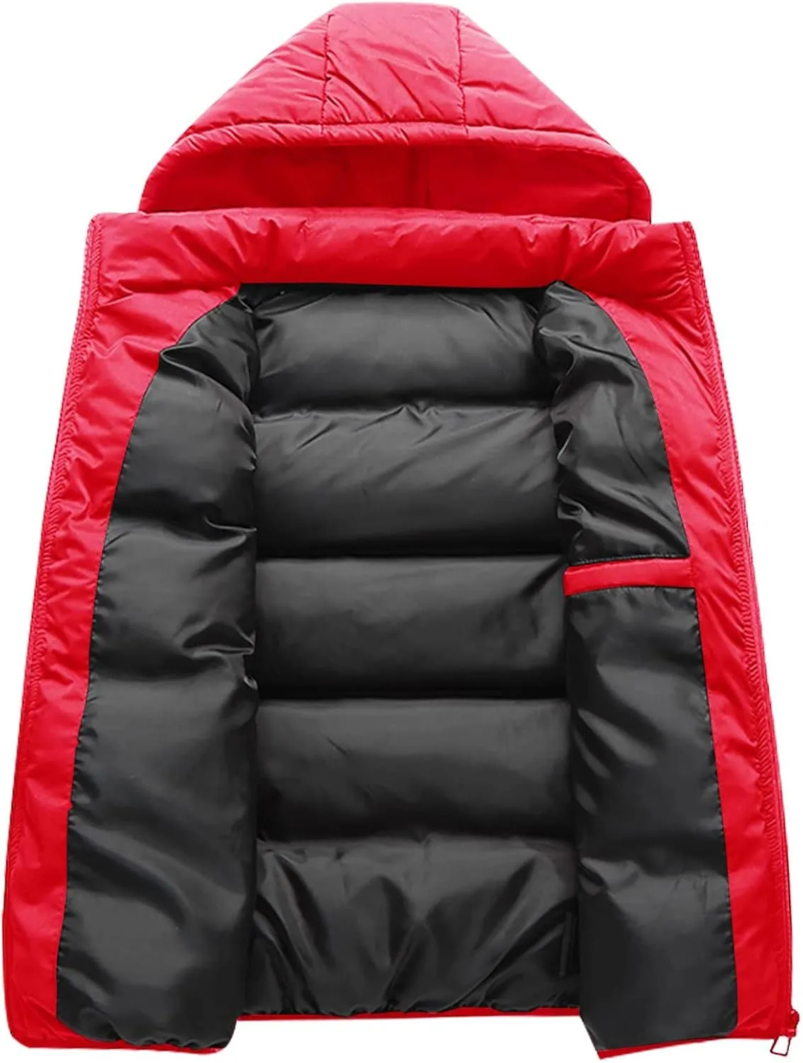 Ymosrh Men's Outerwear Vests Quilted Winter Vest Thicken Sleeveless Jacket With Hood Coats Puffer Vests, S-2XL