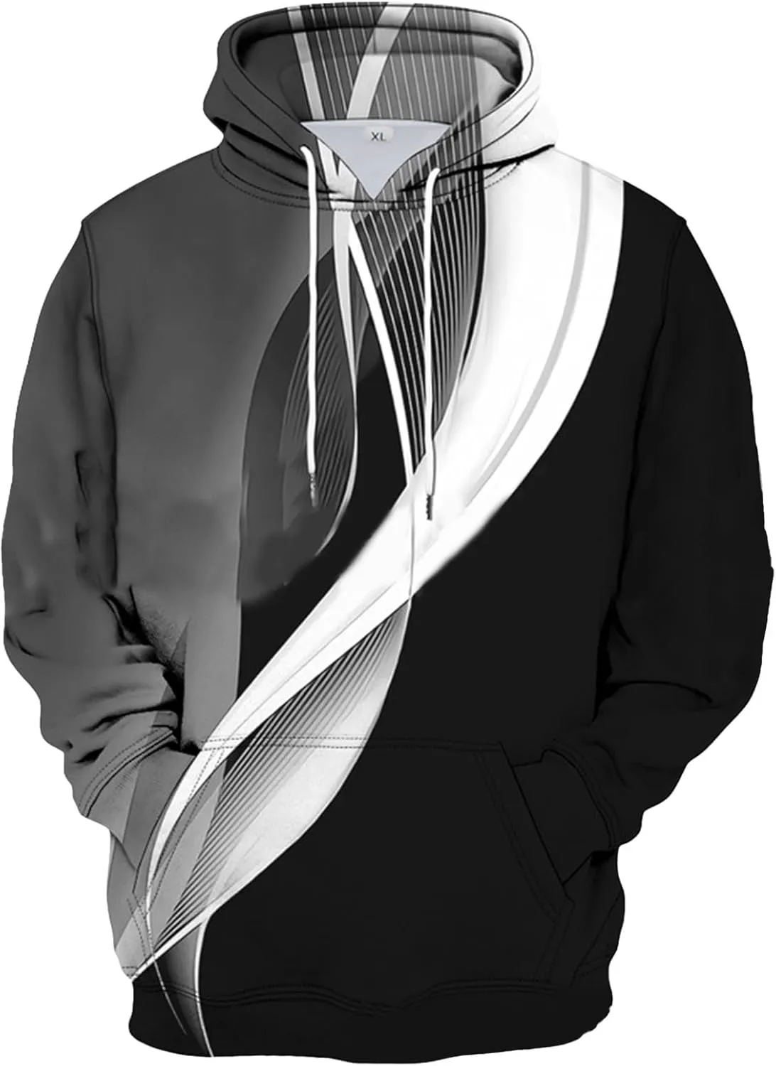 Ymosrh Men's Sweatshirts Novelty Graphic Hooded Sweatshirt Casual Long Sleeve Drawstring Pullover Hoodies, M-6XL