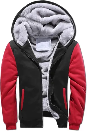 Ymosrh Mens Work Hoodies Zip Up Hoodie Fleece Lined Sweatshirt Long Sleeve Warm Hoodie Jacket Coat Pullover Hoodie, S-5XL
