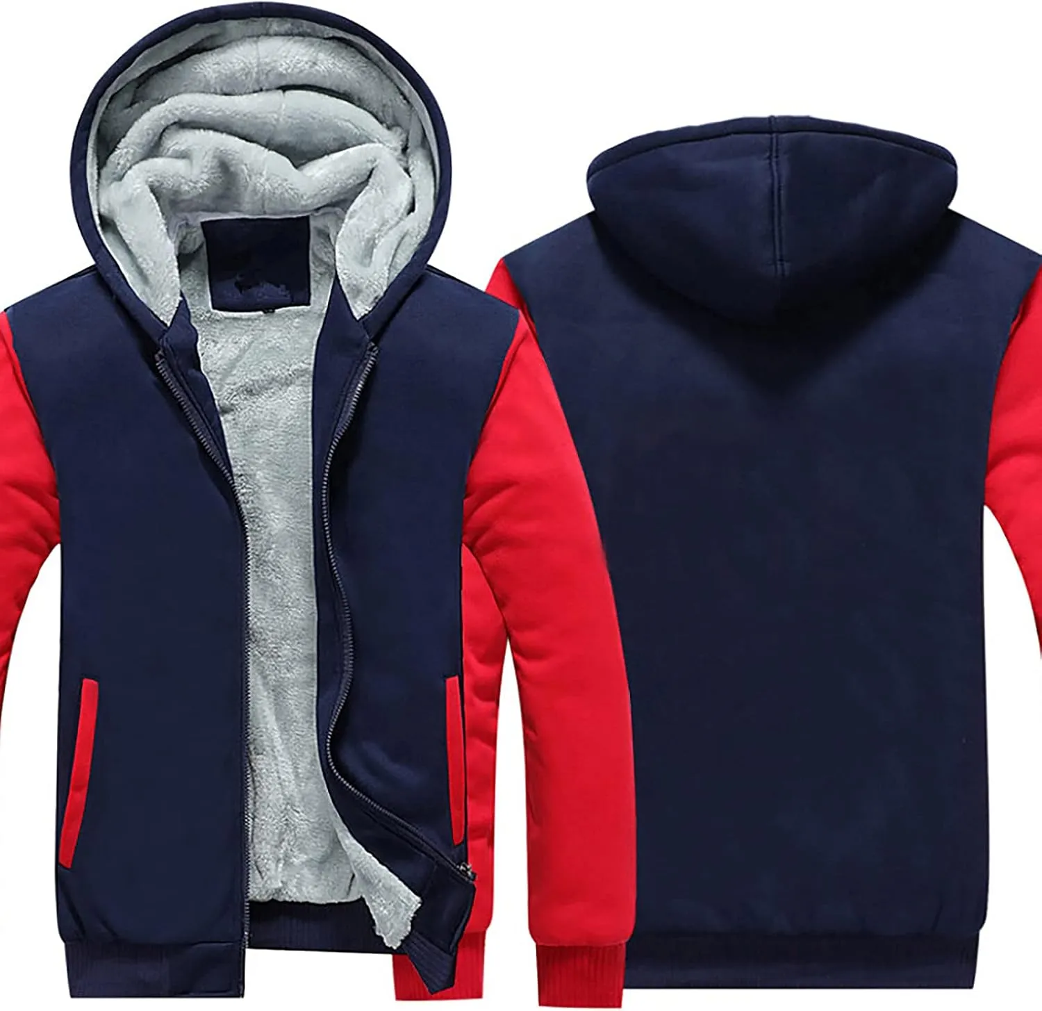 Ymosrh Mens Work Hoodies Zip Up Hoodie Fleece Lined Sweatshirt Long Sleeve Warm Hoodie Jacket Coat Pullover Hoodie, S-5XL