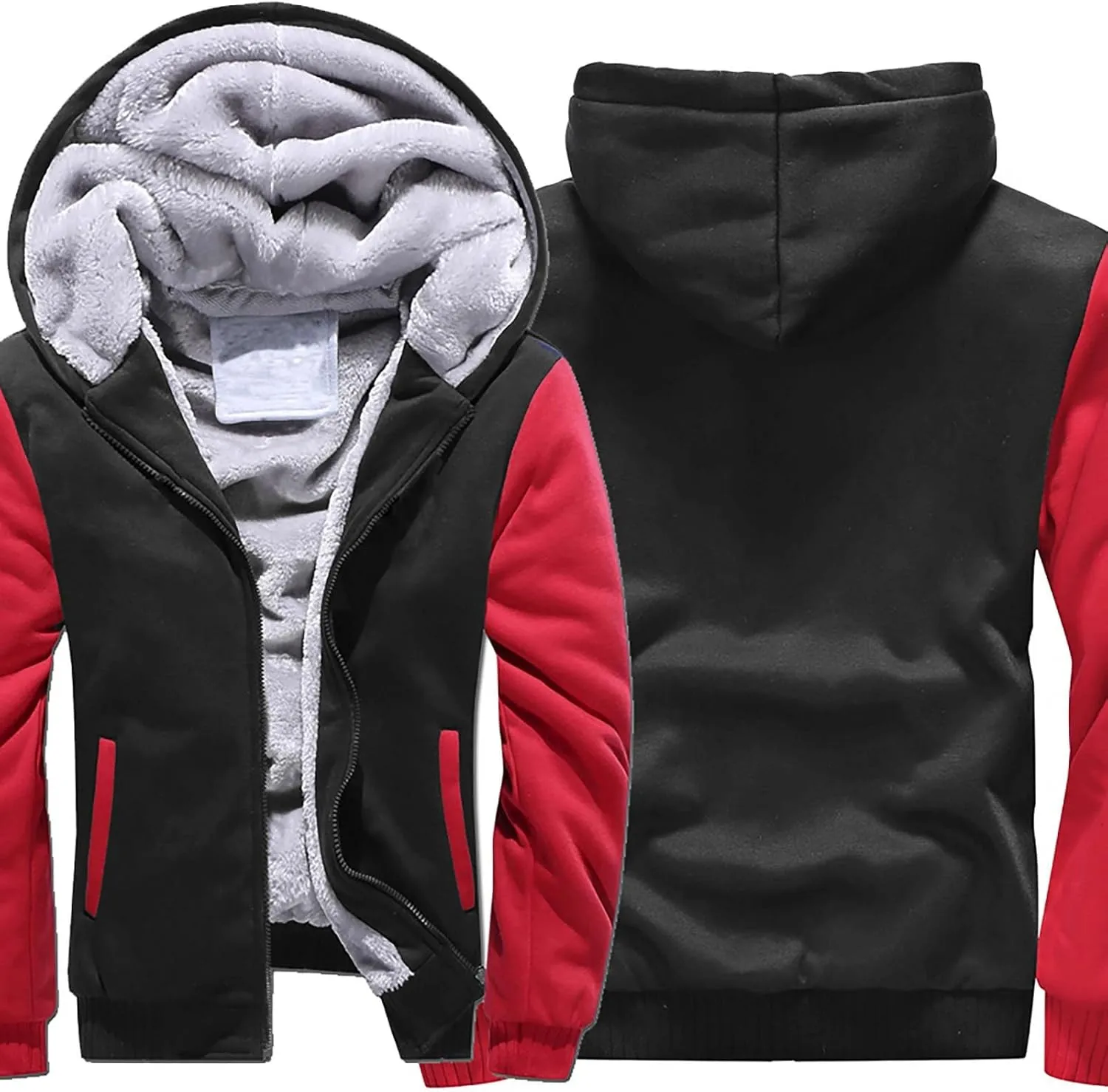 Ymosrh Mens Work Hoodies Zip Up Hoodie Fleece Lined Sweatshirt Long Sleeve Warm Hoodie Jacket Coat Pullover Hoodie, S-5XL