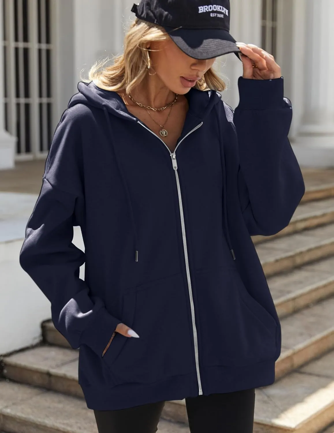 Zeagoo Women's Oversized Zip Up Hoodies Fleece Jacket Casual 2025 Fall Winter Sweatshirts Y2K Hoodies