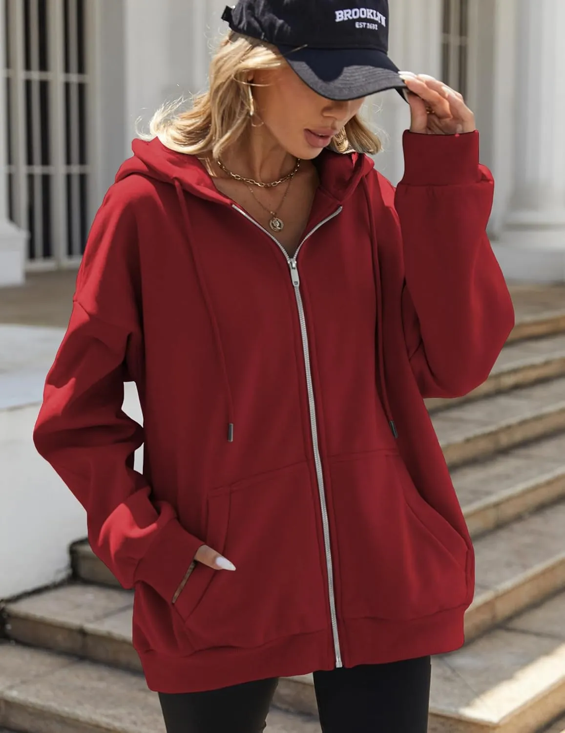 Zeagoo Women's Oversized Zip Up Hoodies Fleece Jacket Casual 2025 Fall Winter Sweatshirts Y2K Hoodies