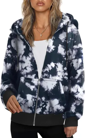 Zeagoo Women's Oversized Zip Up Hoodies Fleece Jacket Casual 2025 Fall Winter Sweatshirts Y2K Hoodies