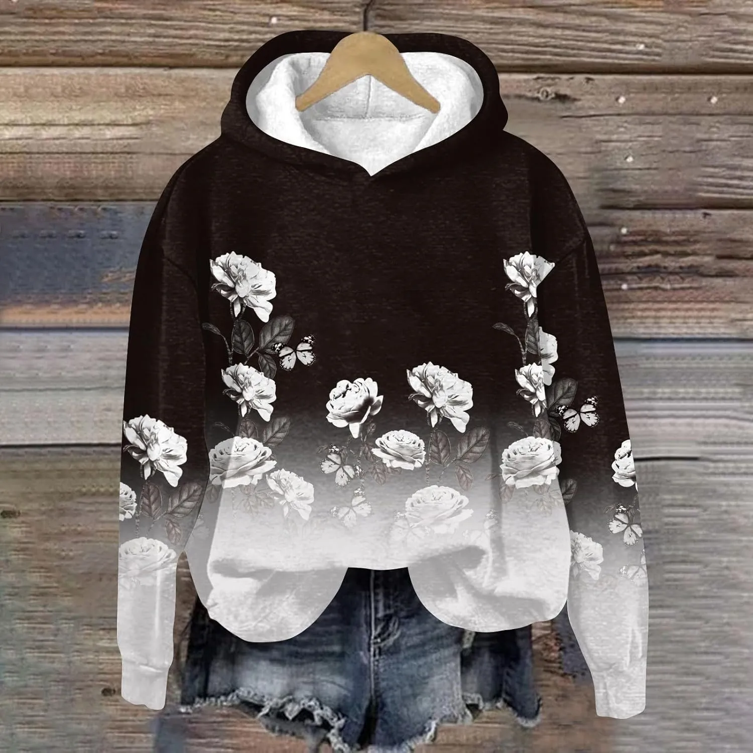 ZEFOTIM Sherpa Lined Hoodies for Women Trendy Winter Pullovers Fashion Sweatshirts Comfy Casual Long Sleeve Hoodies