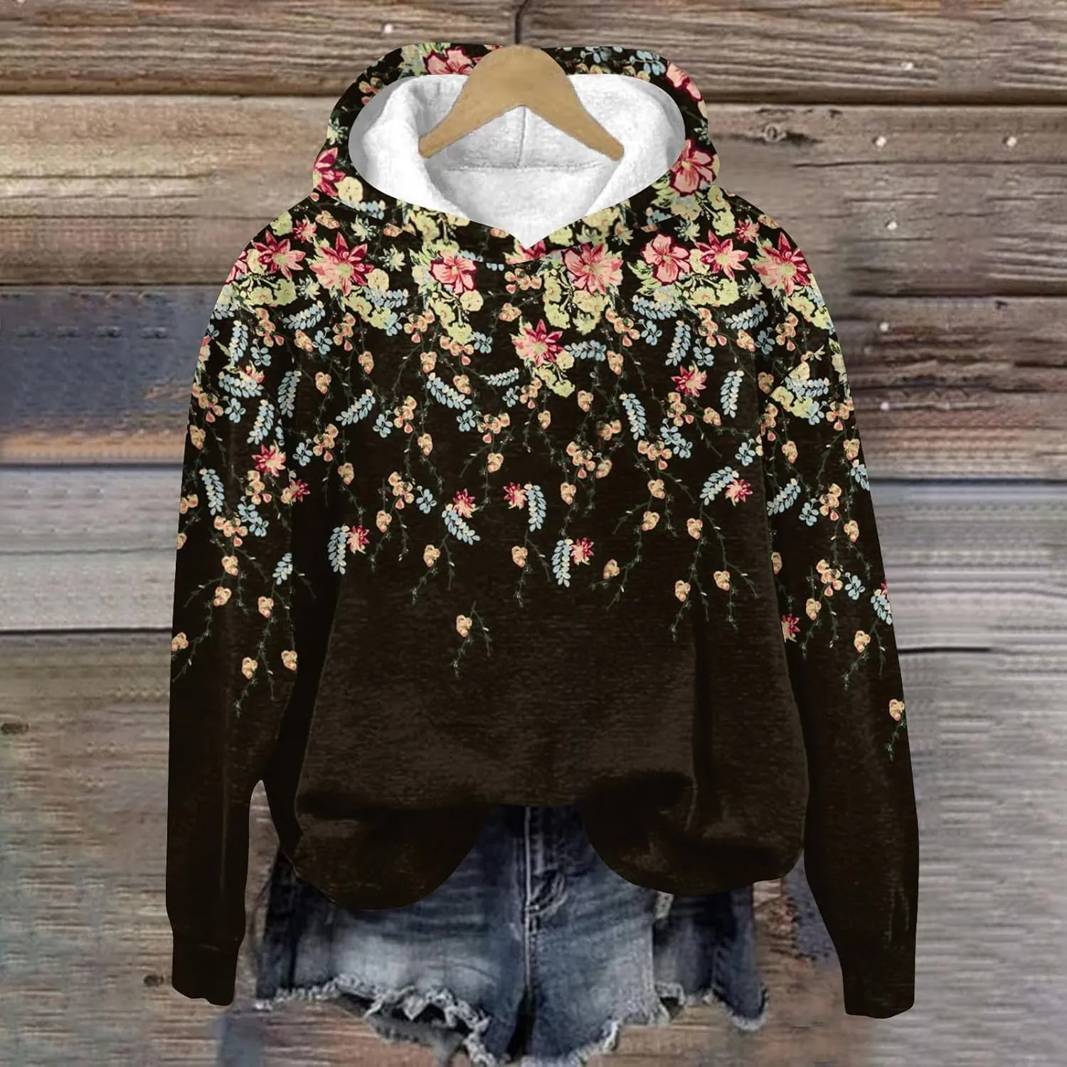ZEFOTIM Sherpa Lined Hoodies for Women Trendy Winter Pullovers Fashion Sweatshirts Comfy Casual Long Sleeve Hoodies