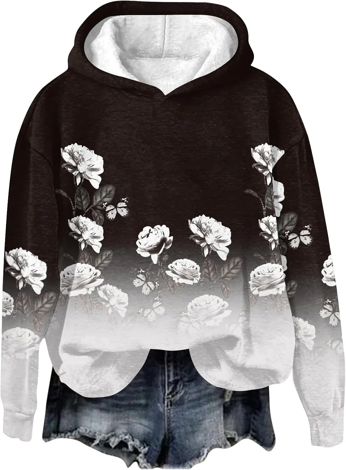 ZEFOTIM Sherpa Lined Hoodies for Women Trendy Winter Pullovers Fashion Sweatshirts Comfy Casual Long Sleeve Hoodies