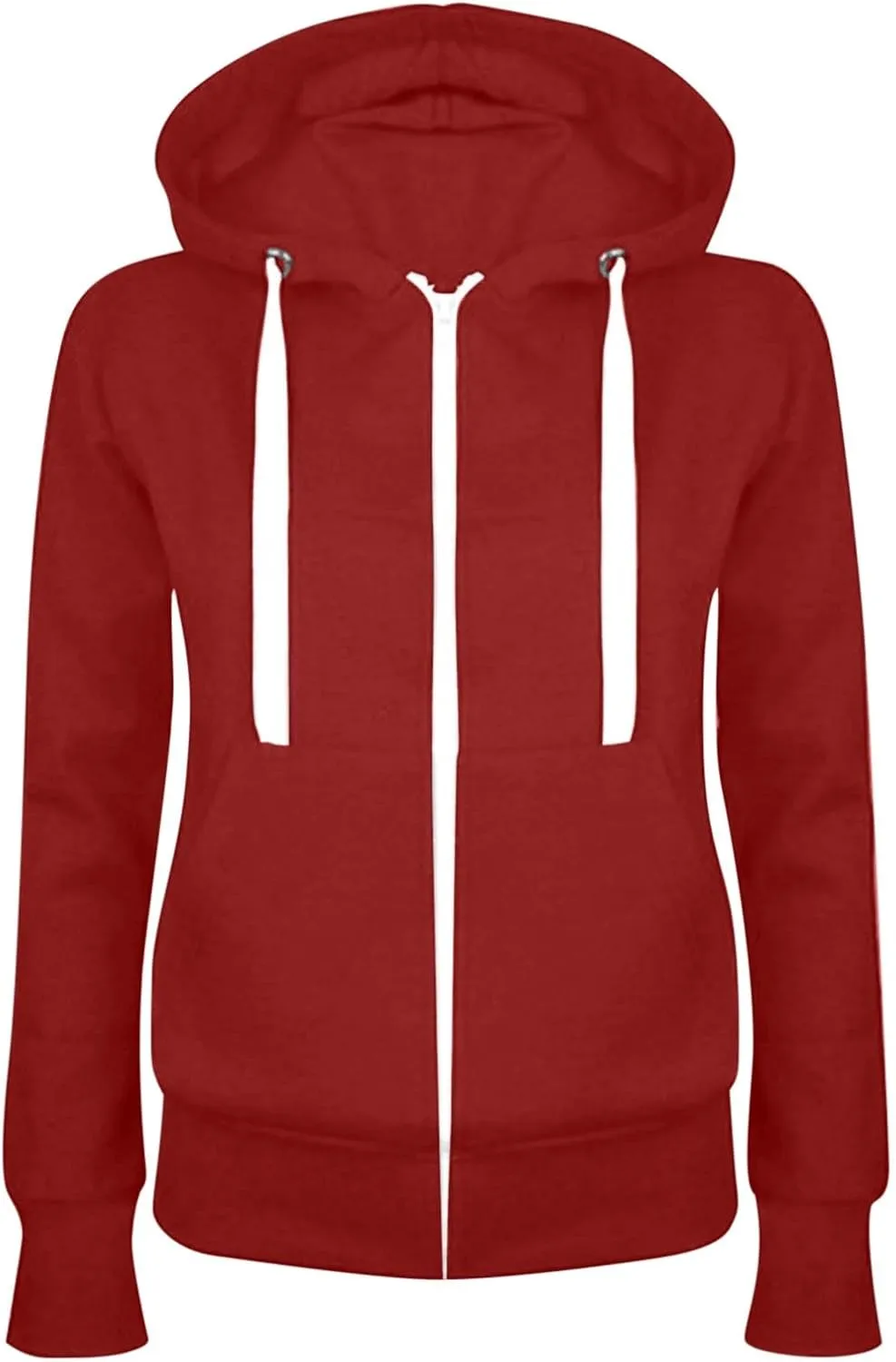 Zip Up Hoodies for Women Casual Long Sleeve Drawstring Hooded Oversized Sweatshirts Fall Outfits 2024 with Pockets