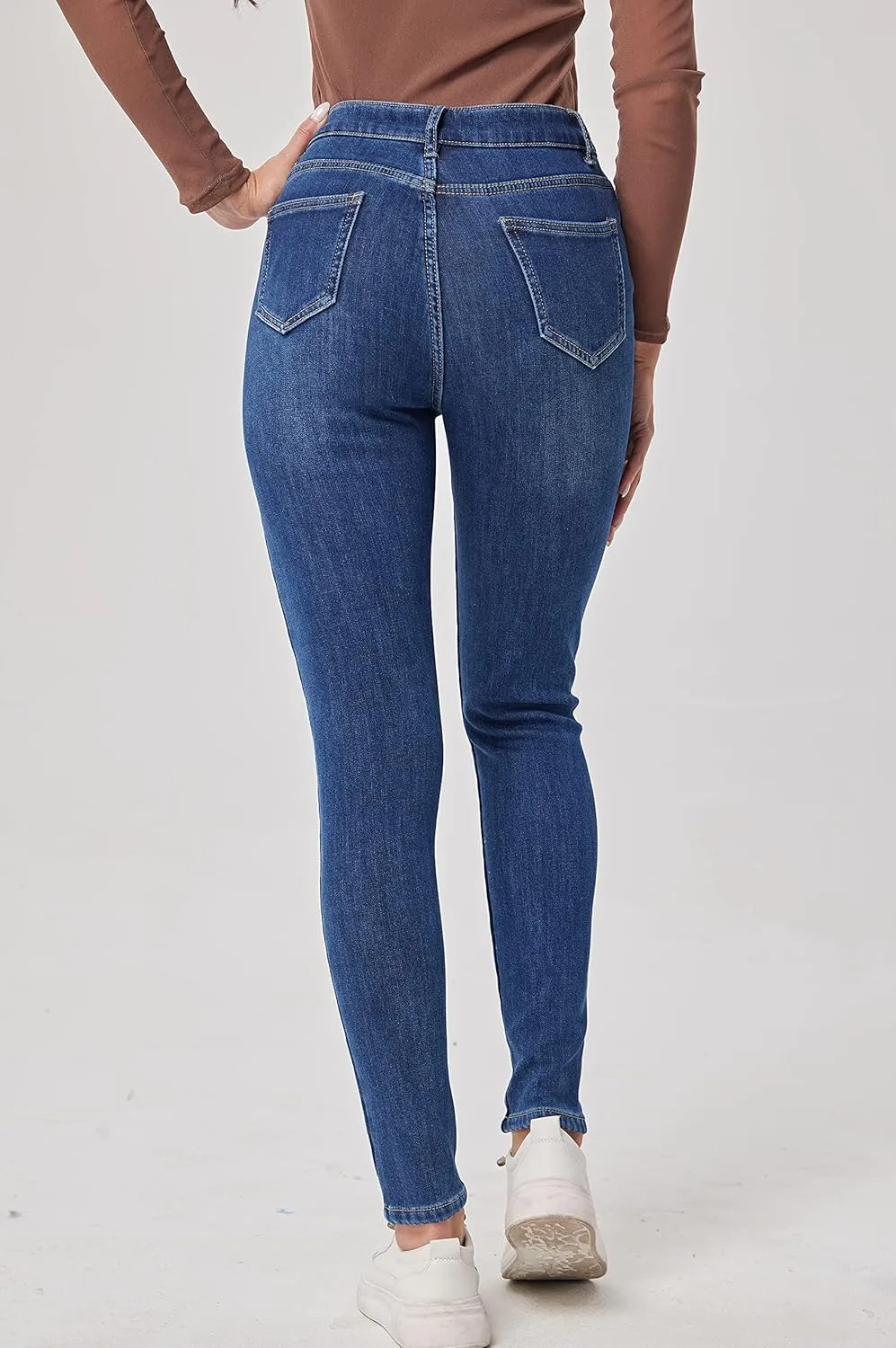 zsangbee Women's Thermal Jeans Fleece Lined Jeans Winter Skinny Jeans Warm Denim Pants
