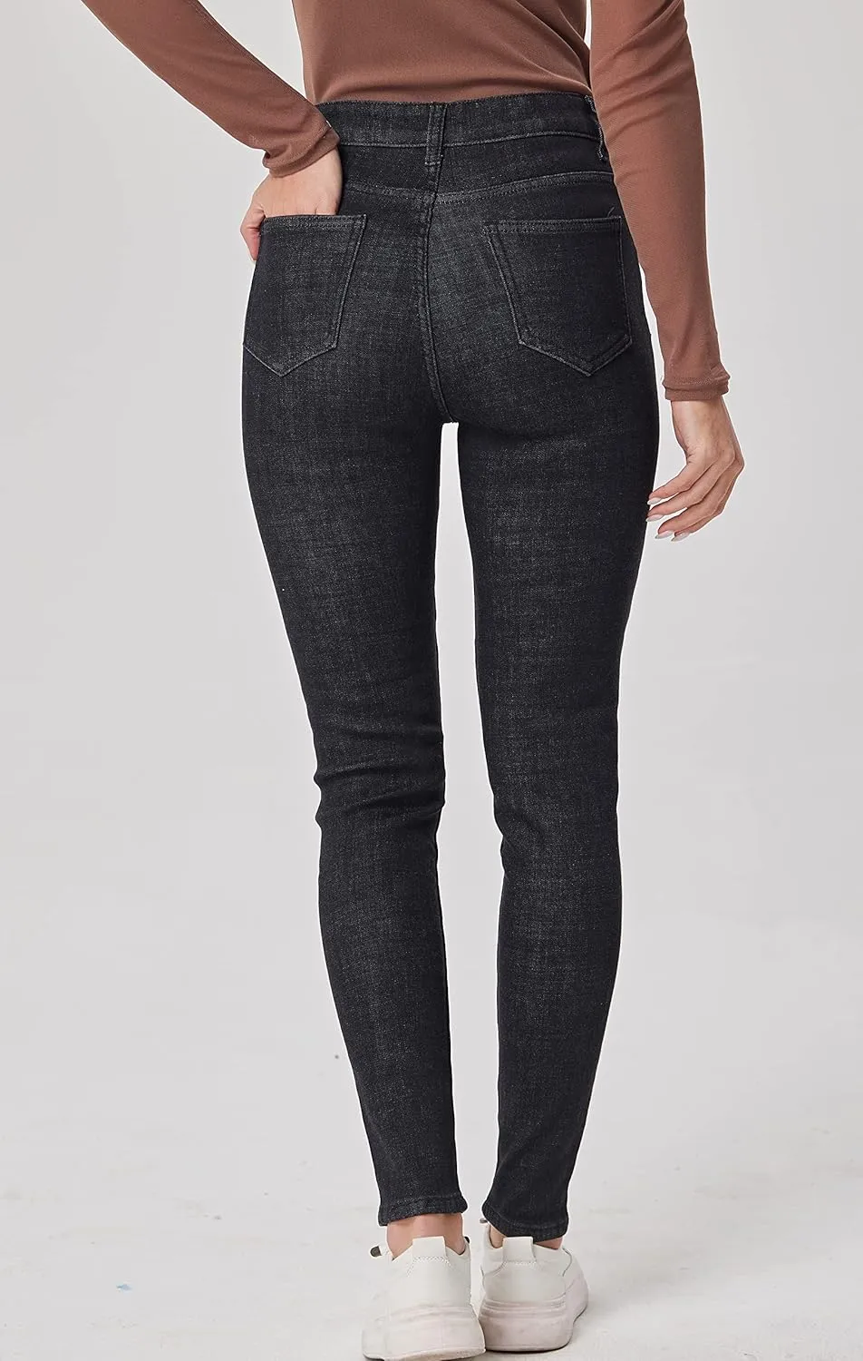 zsangbee Women's Thermal Jeans Fleece Lined Jeans Winter Skinny Jeans Warm Denim Pants