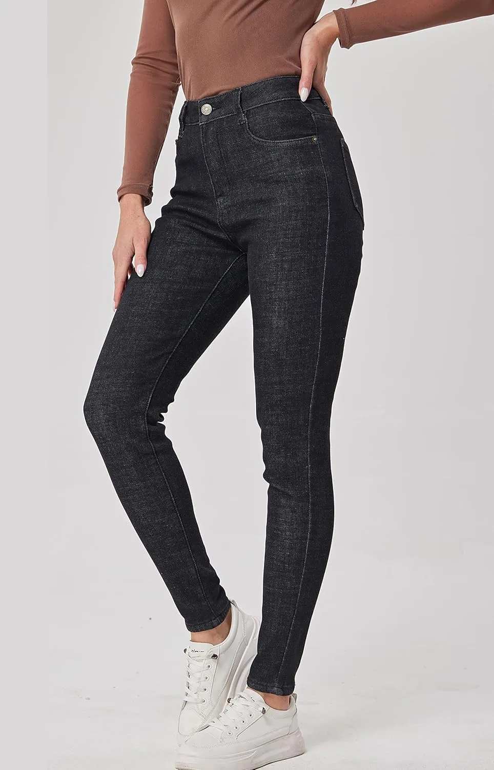 zsangbee Women's Thermal Jeans Fleece Lined Jeans Winter Skinny Jeans Warm Denim Pants